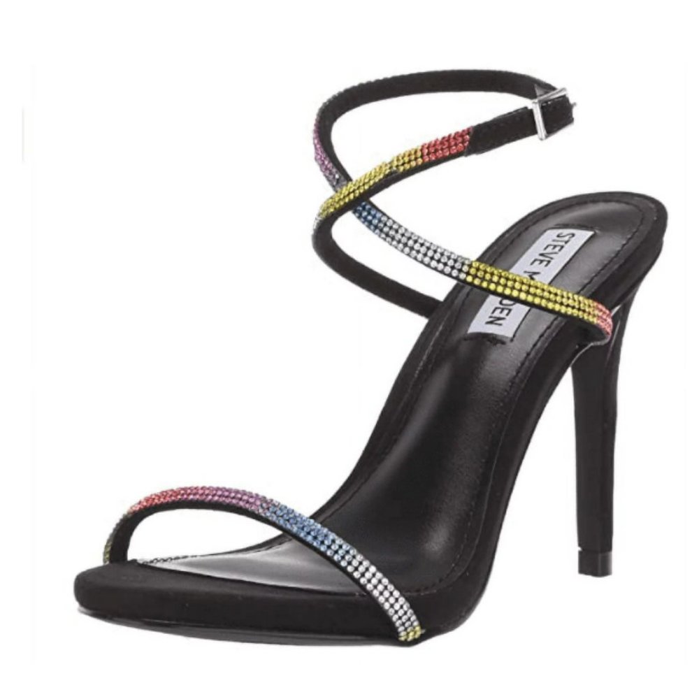Steve Madden Festive Rhinestone Rainbow Sandal